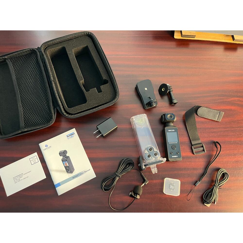 Minolta MN4KP1 4K Ultra HD Wi-Fi Enabled Pocket Camcorder With Case New No Box